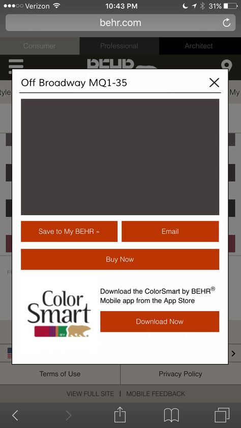 "Off Broadway" Behr paint Behr Paint, Espresso Beans, House Stuff, Future House, Truffles, Havana, Mobile App, Paint Colors, Beach House