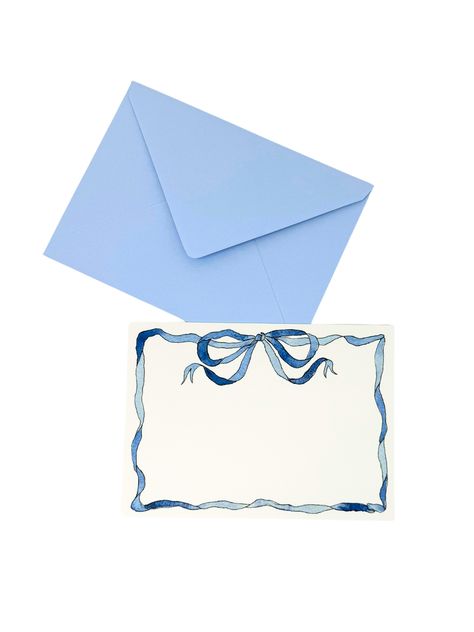 Elevate your notes with our beautifully crafted bow stationery adorned with our Danrie blue bow illustration. Perfect for adding a dash of personality to your notes and letters. Includes 15 cards and envelopes. Card is 4.5 x 6.25, Envelope is 6.5 x 4.75 Printed from watercolor painting Printed on bright-white cards 240 Cheap Wedding Invitations Diy, Bow Illustration, Custom Stationary, Wedding Invitation Kits, Abstract Wallpaper Design, Blue Envelopes, Printing Wedding Invitations, Belly Band Invitation, Embroidery Letters