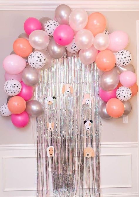 Birthday Decorations For Dogs, Puppy Party Goodie Bags, Come Sit Stay Sign Puppy Party, Puppy Themed Second Birthday, Puppy Birthday Decorations, Dog Party Balloon Garland, Puppy Party Theme Decorations, Puppy Party Balloons, Adopt A Puppy Birthday Party Cute Ideas