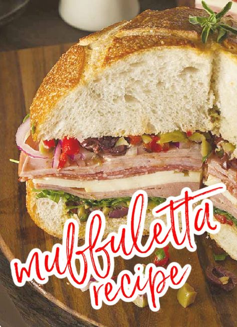 Olive Salad Recipe, Muffaletta Sandwich, Muffuletta Sandwich, New Orleans Food, Olive Spread, Sandwich Ideas, Olive Salad, Skip It, Layered Salad