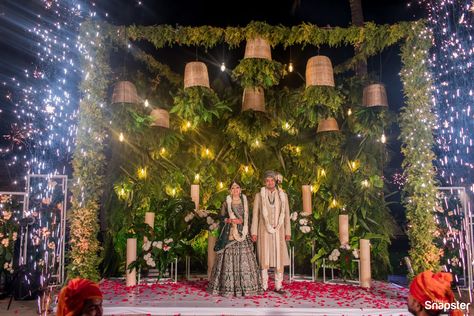 An Ethereal Bangalore Wedding With A Bride In An Emerald Green Wedding Lehenga! | WedMeGood Green Wedding Lehenga, Green Indian Wedding, Bangalore Wedding, Emerald Green Wedding, Candid Couple, Stage Designs, Wedding Stage Design, Stage Decor, Marriage Decoration