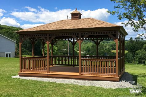 [2021] Astounding Rectangle Gazebos | Amish Built in PA Rectangular Gazebo, Rectangle Gazebo, Outdoor Pavillion, Backyard Layout, Civil Engineering Design, Wooden Gazebo, Backyard Gazebo, Deck Designs Backyard, House Outdoor