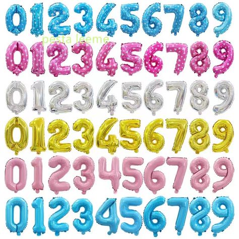 Balon foil angka 0-9 warna 16 inch balon balon huruf balon angka balon ulang tahun dekorasi ulang tahun https://shope.ee/8zZpMVEwXV Number Balloons Birthday, School Material, Balloons Birthday, Silver Numbers, Balloon Shapes, Decoration Birthday, Letter Balloons, Number Balloons, Theme Party Decorations