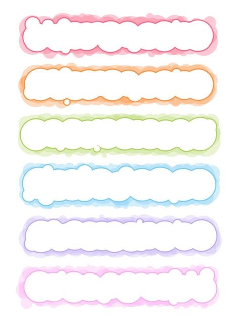 Colorful Template Background, Name Border Design, Box Texture, School Stickers Labels, Box Title, خريطة ذهنية, Cartoon Decoration, Background Gradient, Colorful Borders Design