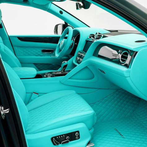 Tiffany Blue Car, Turquoise Car, Teal Car, Concept Car Interior, Car Interior Upholstery, Teal Interiors, Custom Car Interior, Car Inspiration, Car Mods