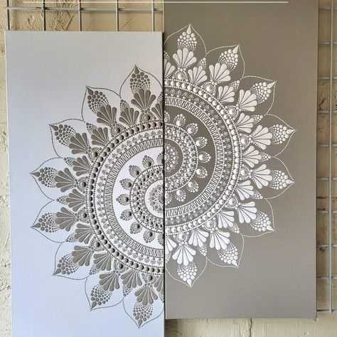 Mandala Painting Ideas On Canvas, Mandala Art Home Decor, Mandala On Rectangle Canvas, Mandela Art Drawing, Half Mandala Wall Art, Mandala Painting Canvases, Mandela Paintings, Abstract Mandala, Easy Mandala Drawing