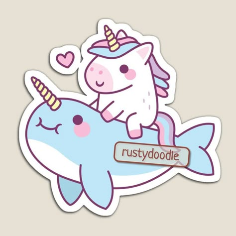 A cute unicorn riding on a narwhal, the unicorn of the sea. #cutenarwhal #cuteunicorn #unicornofthesea Narwhal Drawing, Shrinky Dink Art, Narwhal Art, Magical Watercolor, Whale Crafts, Unicorn Wallpaper Cute, Cute Narwhal, Unicorn Cartoon, Unicorn Drawing