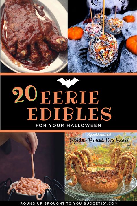 20 Hauntingly Delicious Eerie Edibles for Halloween Gross Grub Halloween, Scary Halloween Meals, Scary Themed Food, Halloween Witch Recipes, Haunted House Food Ideas, Yummy Halloween Appetizers, Scary Foods For Halloween, Creepy Desserts For Halloween, Scary Appetizers For Halloween