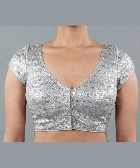 blouse with front opening or front hook should not be worn with transparent saree Saree Closet, Baby Pink Saree, Baby Pink Blouse, Stone Work Blouse, Sari Blouses, Pink Blouse Designs, Silver Blouse, Saree Wearing, 7 Sins