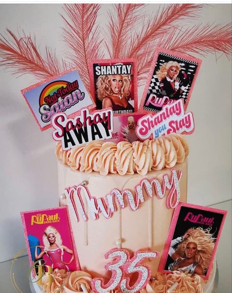 Drag Race Party, Bachelorette Vibes, Queens Birthday Cake, Queen Birthday Party, Race Night, Queen Cakes, Race Party, Dirty 30, Queen Birthday