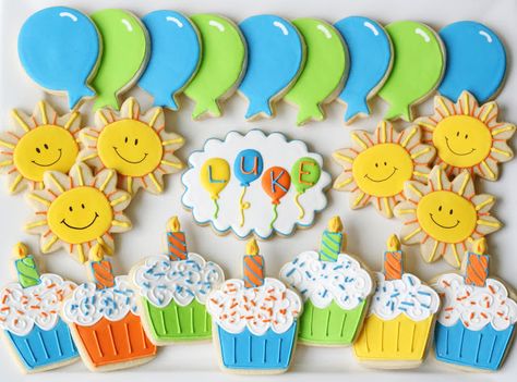 1st Birthday Cookies For A Special Boy » Glorious Treats 1st Birthday Cookies, Picture Food, Purple Cookies, Sweets Ideas, First Birthday Cookies, Happy Birthday Cookie, Making Cookies, Cookie Bouquet, Baking Business