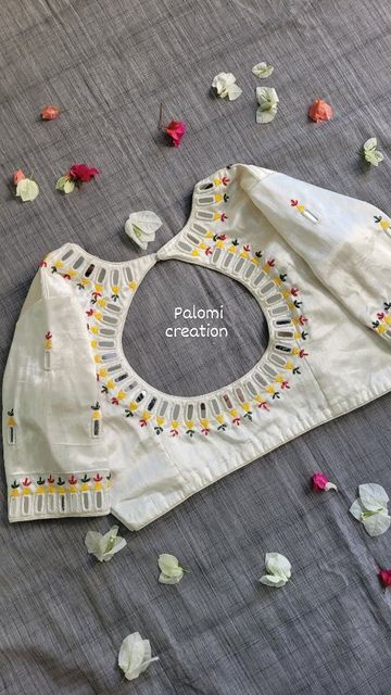 White Mirror Work Blouse, Mirror Blouse Design, Choli Design, Cotton Dress Pattern, Mirror Work Blouse Design, Blouses Designs, Easy Dress Sewing Patterns, Mirror Work Blouse, Mirror Embroidery