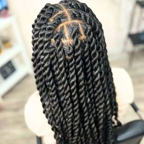 Large Twists Hairstyle Chunky Twists Braids, Large Spring Twists, Chunky Twists With Extensions, Large Knotless Twist, Short Jumbo Twists, Large Twist Braids, Twists For Black Women, Large Senegalese Twists, Afro Hair Twists