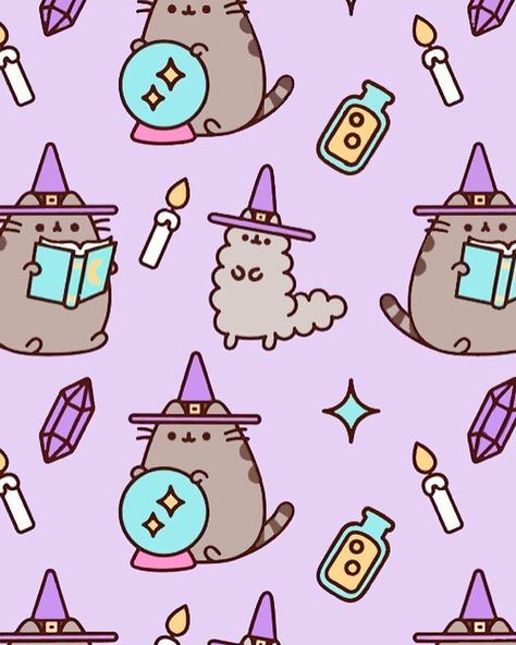 Pusheen Love, Pusheen Plush, Halloween Owl, Pusheen Cat, Purple Halloween, Phone Theme, Trick Or Treating, Pusheen, Halloween Wallpaper