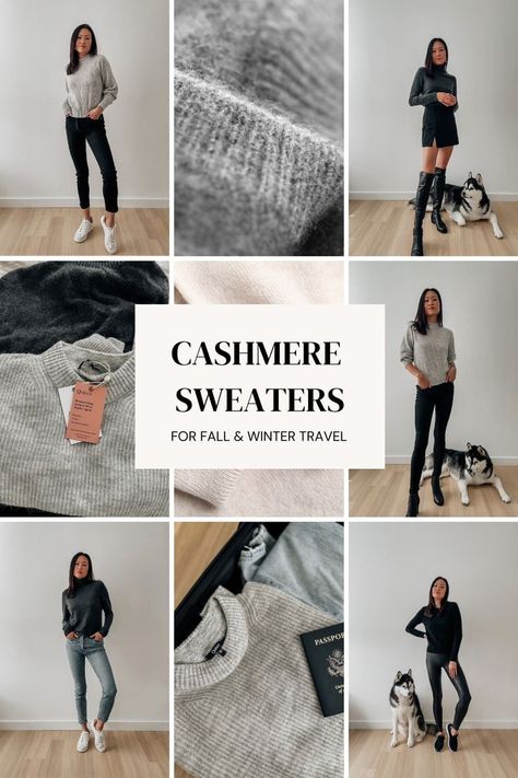 Quince cashmere sweaters Quince Cashmere, Cashmere Sweater Outfit, New York Winter Outfit, Soft Sweaters, New York Winter, Cozy Fall Outfits, Merino Sweater, City Outfits, Travel Wardrobe