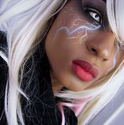 Storm Costume, Cloud Costume, Thunder Outfit, Goddess Makeup, Marvel Fashion, Halloween Costumes To Make, Cute Halloween Makeup, Halloween Makeup Diy, Runway Makeup