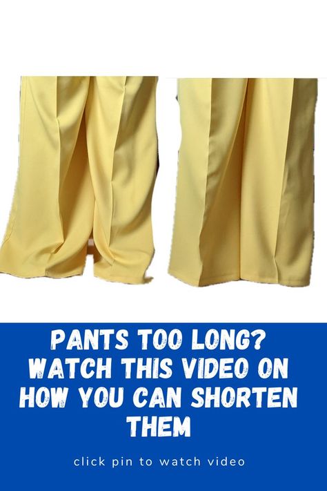 Shorten Pants Hack, Long Trousers Outfit, Shorten Pants, Pants Diy, Sewing Hems, Sewing Pants, Altering Clothes, How To Hem Pants, Long Trousers