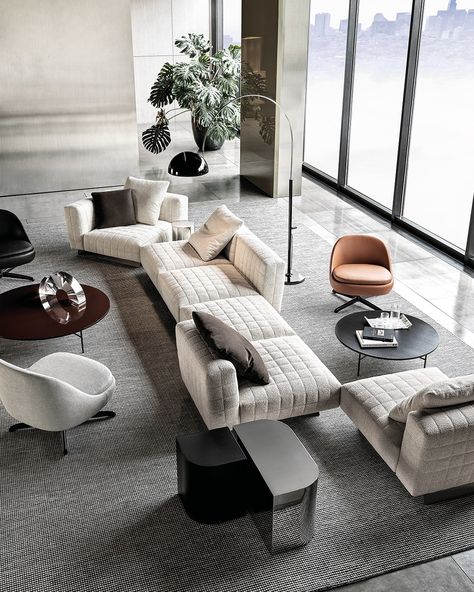 A timeless beauty embellished with refined stitching, free from set models and preconfigurations: Minotti's elegant Twiggy family of seats seeks to revolutionise contemporary living spaces with a sartorial 1970s vibe.

Rodolfo Dordoni design

#minotti #twiggy #rodolfodordoni #madeinitaly Minotti Sofa, Arch Floor Lamp, Single Arm Chair, U Shaped Sofa, Arched Floor Lamp, Contemporary Living Spaces, Decoration Design, Metal Base, Sofa Design