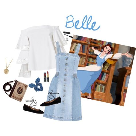 Belle Outfit Ideas Disney, Elsa Disneybound Casual, Disney Bounding Belle, Steamboat Willie Disneybound Inspired Outfits, Disneybound Cinderella Casual, Belle Disneybound, Belle Inspired Outfits, Disney Princess Inspired Outfits, Belle Outfit