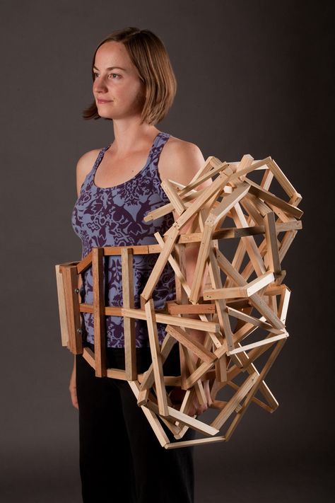 Wearable Architecture, Structured Fashion, Wearable Sculpture, Sculptural Fashion, Sculpture Projects, Body Adornment, Wooden Sculpture, High Art, Wearable Device