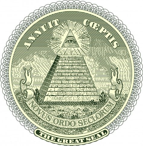 Vectorized pyramid seal from one dollar bill Premium Vector 5 Dollar Bill, Banknotes Money, One Dollar Bill, Money Tattoo, Masonic Symbols, 100 Dollar, Desenho Tattoo, Seeing Eye, Chicano Art