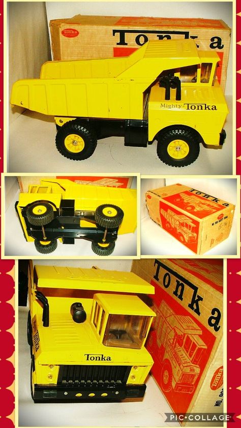 60s Nostalgia, 1 In A Million, Tonka Trucks, 1960s Toys, Tonka Toys, Tonka Truck, Snowman Gifts, Nostalgic Toys, Dump Trucks