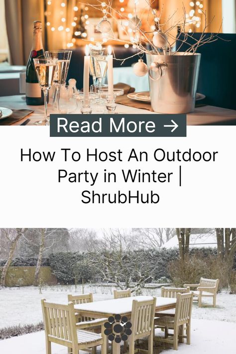 Outdoor Party In Winter, Backyard Winter Party Ideas, Winter Outdoor Dinner Party, Winter Tent Party, Winter Backyard Party, Cold Weather Birthday Party Ideas, Backyard Winter Party, Winter Outdoor Party Backyards, Rustic Winter Party