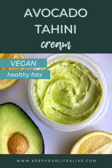 Alkaline Avocado Recipes, Avocado Tahini Sauce, Avocado Tahini Dressing, Vegan Avocado Sauce, Avocado Seed Benefits, Pasta Dressing, Vegan Tahini Dressing, Avocado Sauce Recipe, Vegan Avocado Recipes