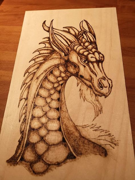 Dragon Wood Burning, Pyrography Dragon, Glass Etching Diy, Monarch Butterflies Art, Etching Diy, Horse Stencil, Beginner Wood Burning, Wood Log Crafts, Predator Alien Art