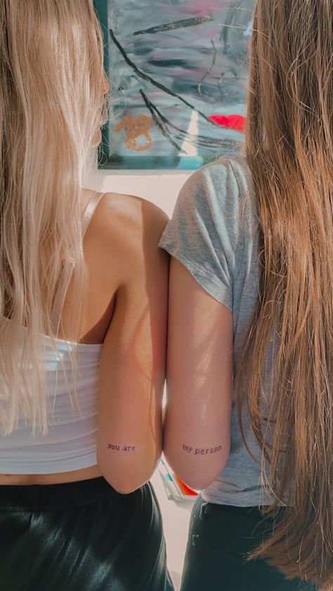 Meredith And Christina Tattoo, My Person Tattoo Greys Anatomy, You Are My Person Tattoo Greys Anatomy, Twisted Sisters Tattoo, Greys Anatomy Tattoo, Meredith And Christina, Anatomy Tattoo, Sisters Tattoo, Forever Tattoo