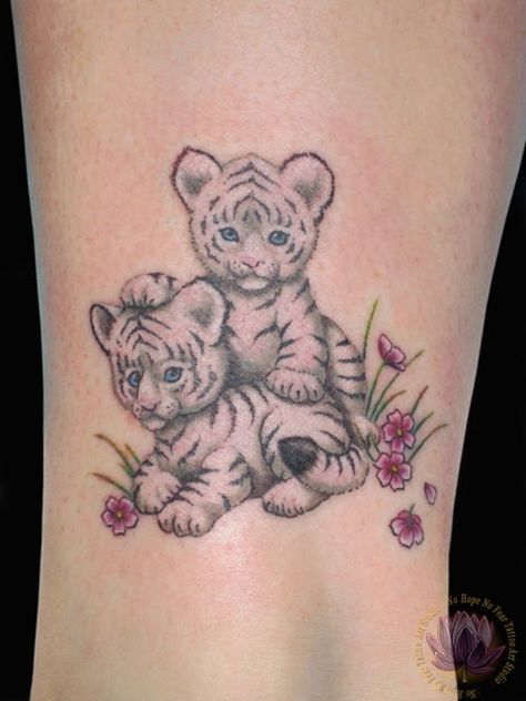 Baby Tiger Tattoo, Tiger Tattoo Small, Lion Cub Tattoo, White Tiger Tattoo, Cub Tattoo, Fear Tattoo, Animal Tattoos For Women, Cute Animal Tattoos, Jaguar Tattoo