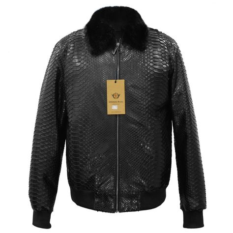 Stefano Ricci Genuine Python Leather Jacket Free Express Worldwide Delivery With DHL&FedEx 📦 ✈️ Easy and Secure Payment With PayPal✅ Premium Quality Material💎✨ All Sizes Available🛒 📲WhatsApp +90-538-652-00-60 Python Jacket, Leather Jacket Mens, Mens Leather Clothing, Leather Clothing, Jackets Black, Jacket Fashion, Leather Vest, Mens Leather, Mink Fur