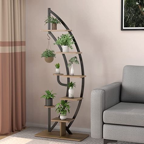 Tall Plant Stand Indoor, Tall Plant Stand, Ladder Display, Tall Plant, Tall Plant Stands, Support Pour Plante, Support Plante, Metal Plant Stand, Outdoor Balcony