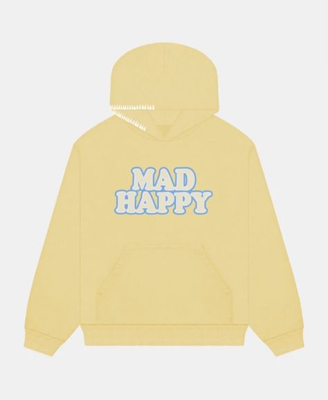 Madhappy Sweatshirt, Mad Happy, Happy Yellow, Curb Your Enthusiasm, Digital Closet, Yellow Sweatshirt, French Terry Fabric, Modest Fashion Outfits, Terry Cloth