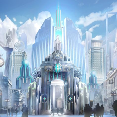 Futuristic Ice City, Glass City Fantasy Concept Art, Futuristic Snow City, Magitech City, Futuristic Cities, Sci Fi City, Cloud City, Scenery Background, Fantasy Theme