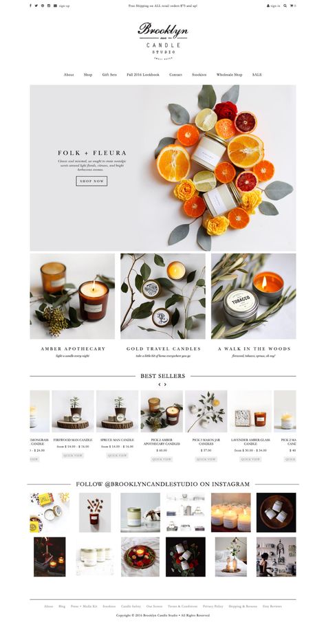 Clean Websites Design, Best Website Design Inspiration, Candle Website, Brooklyn Candle, Food Website Design, Desain Ux, 블로그 디자인, Brooklyn Candle Studio, Tech Inspiration