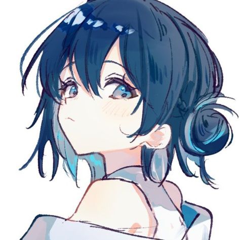 Pastel Blue Pfp, Blue Hair Girl Art, Character Design Blue Hair, Blue Hair Oc, Blue Anime Pfp, Pfp Drawing, Identity Art, Human Art, Anime Character Drawing