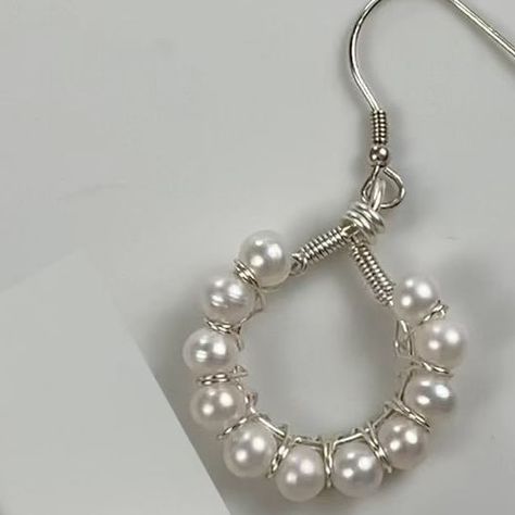 Brown Pearlie on Instagram: "Original handmade pearl loop earrings. #usa #foryou #fyp #handmade #pearl #earrings" Loop Earrings