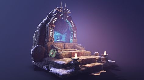 Altar , Angelina Kiridoha on ArtStation at https://www.artstation.com/artwork/VJO9EN Ancient Altar, The Rock