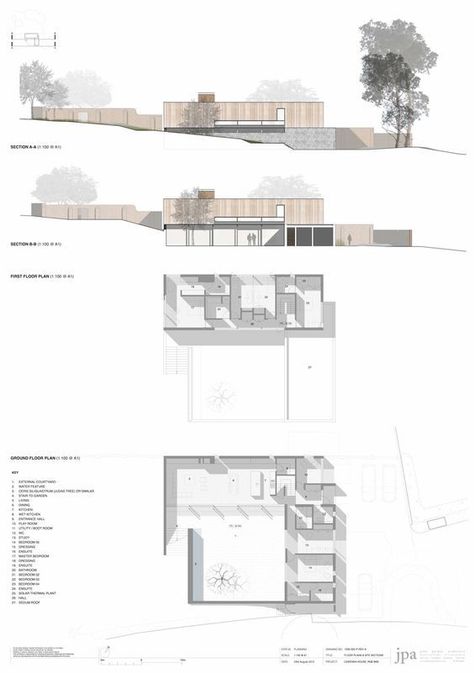 Sections And Elevations, Plan Section Elevation Drawings, Elevations Architecture, Poster Arsitektur, Section Architecture, Architecture Sections, Portfolio D'architecture, Elevation Architecture, Section Plan