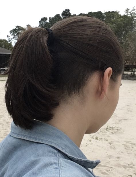 Ponytail Undercut Women, Undercut With Ponytail, 360 Undercut Women, Ponytail With Undercut, Ponytail Undercut, Ponytail Hair Styles, Undercut Ponytail, Undercut Hair, Undercut Haircut