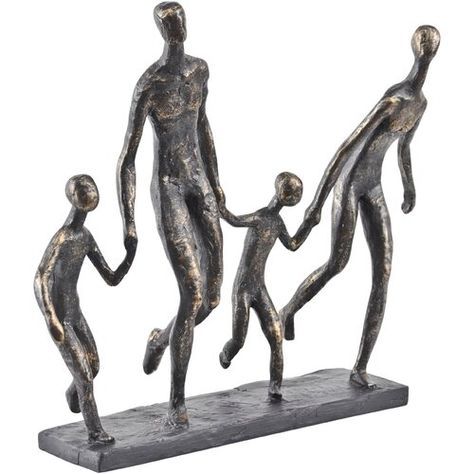 Covington Family of Four Holding Hands Figurine Bloomsbury Market Hands Sculpture, The Lady Of Shalott, Family Sculpture, Nature Art Prints, Family Figurine, Hand Sculpture, Family Of Four, Resin Sculpture, Music Wall Art