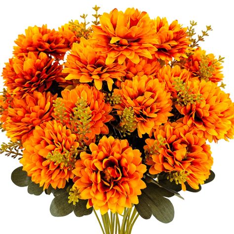 PRICES MAY VARY. Enhance Your Home Decor, Elevate your home decor with our fake mums fall flowers - perfect for home, indoor, outdoor, front porch, potted, and pots decor Bring in the Fall Colors, Add a touch of fall into your homes with our autumn orange faux mums for decoration Complete Your Fall Arrangements, Our fall floral arrangements include 2 bundles of silk mums - each bundle totaling 14.9 inches with 9 flower heads per bundle, each with a 2.4-inch diameter Complete Your Fall Arrangemen Faux Mums Front Porch, Chrysanthemums Bouquet, Faux Flower Decor, Faux Mums, Outdoor Table Centerpieces, Mum Bouquet, Chrysanthemum Bouquet, Fall Mums, Wedding Autumn