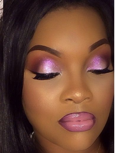 Fushia Makeup Looks Black Women, Pink Eyeshadow Looks Wedding, Pink Make Up Looks Black Women, Brown Girls Makeup, Eye Makeup Styles, Graduation Makeup, Makeup For Black Skin, Face Beat, Dark Skin Makeup