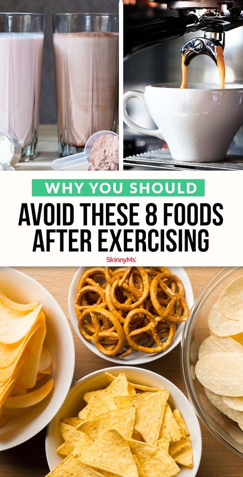 Want to learn how to properly recover and replenish? Avoid these 8 foods after exercising to maximize your time spent in the gym. Post Gym Snack, What To Eat After A Workout, After Gym Snack, After Gym Food, Food After Workout, Gym Snacks, After Workout Snack, After Workout Food, Chocolate Chip Granola Bars