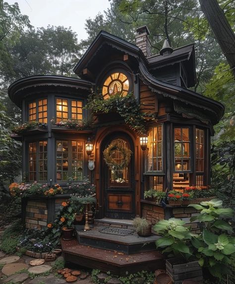 Gothic Tiny House, Witchy House, Fairytale House, Storybook Homes, Cottage In The Woods, Fantasy House, Forest House, Gothic House, Dream House Exterior