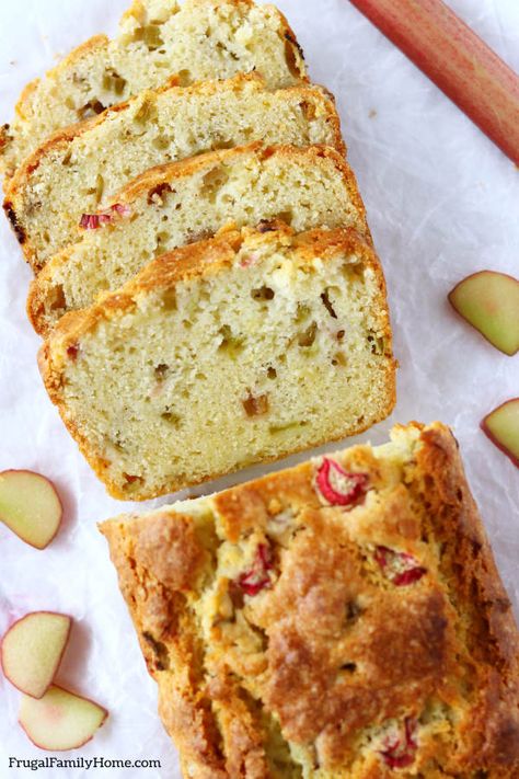 Rhubarb Apple Bread, Strawberry Rhubarb Bread Easy, Buttermilk Rhubarb Bread, Small Batch Rhubarb Recipes, Rhubarb Bread Recipe Healthy, Rhubarb Recipes With Buttermilk, Recipes Using Frozen Rhubarb, Rhubarb Quick Bread Recipes, Rhubarb Bread Recipes