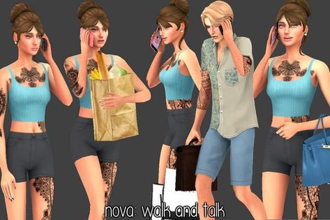 Sims 4 Deco Sims, Deco Sims, Walking Poses, Casual Attire For Women, Sims 4 Mods, Grocery Bag, Urban Fashion, Different Types, Sims 4