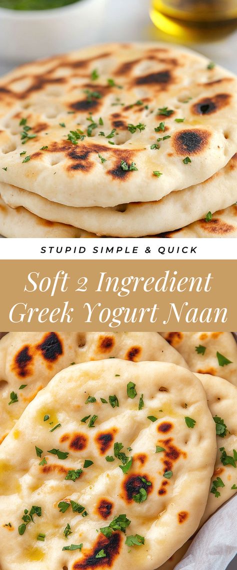 Image for Soft 2 Ingredient Greek Yogurt Naan Easy Flatbread Recipes Greek Yogurt, Interesting Meal Ideas, Naan Greek Yogurt, Greek Yogurt Naan Bread, Easy Naan Bread Recipe Greek Yogurt, Dessert Recipes With Yogurt, Greek Yogurt Dumplings, Desserts Made With Yogurt, What To Do With Greek Yogurt