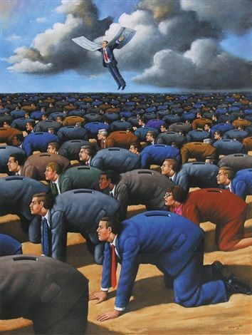 Rafal Olbinski, Satirical Illustrations, Meaningful Pictures, Social Art, Deep Art, Soyut Sanat Tabloları, Meaningful Art, Surrealism Painting, Trippy Art